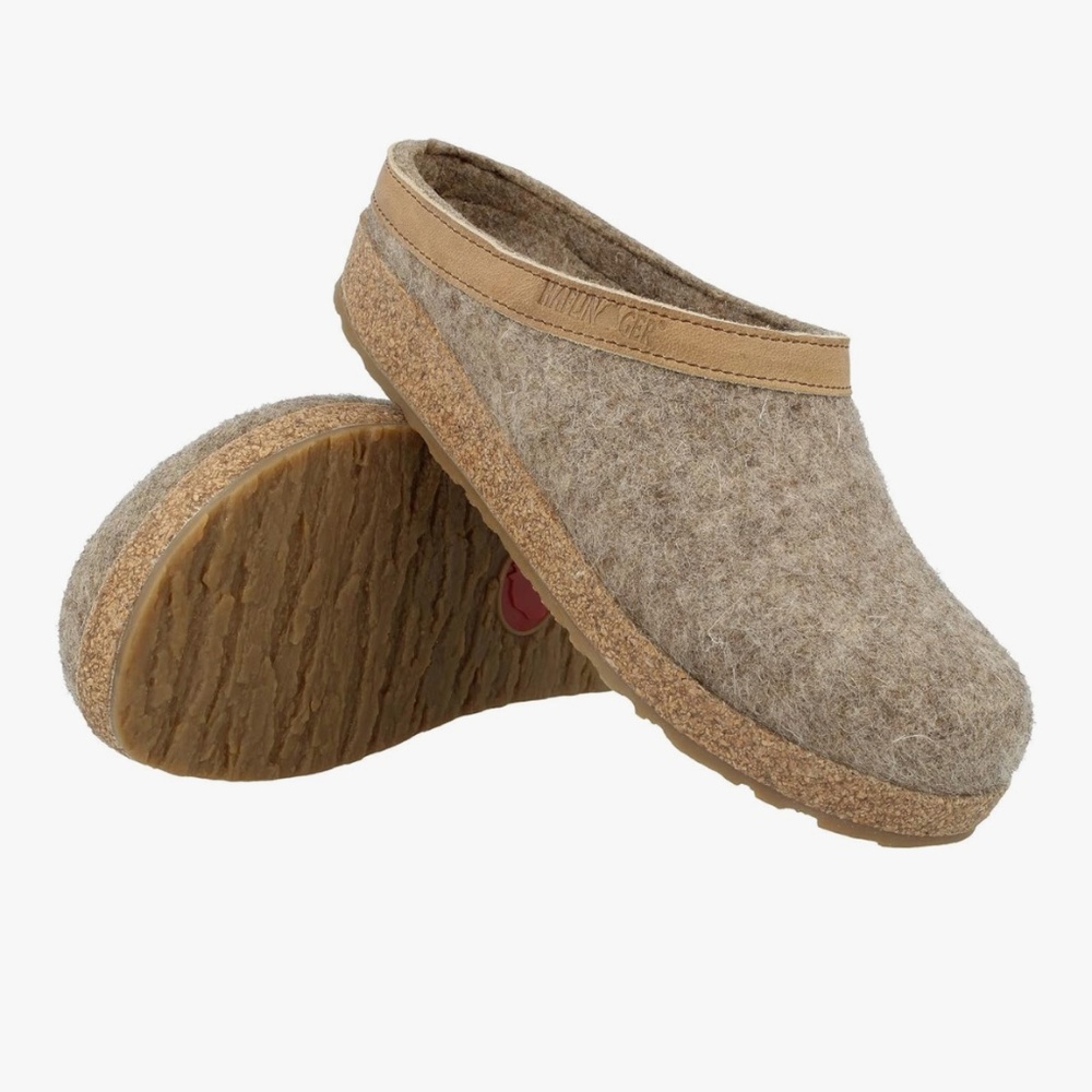 HAFLINGER Wool Felt Open Back Slippers